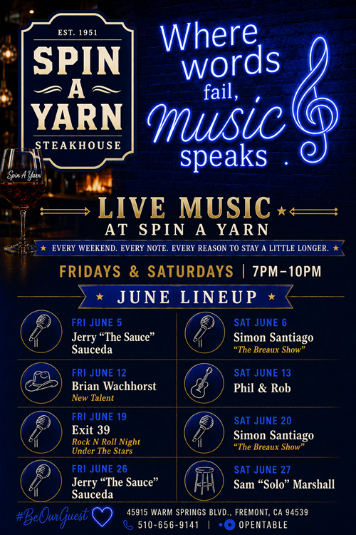 JUNE LIVE MUSIC SCHEDULE