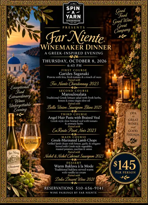 Far Niente Winemakers Dinner Greek Inspired