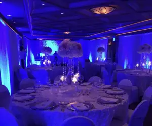 large round table set for a special occasion