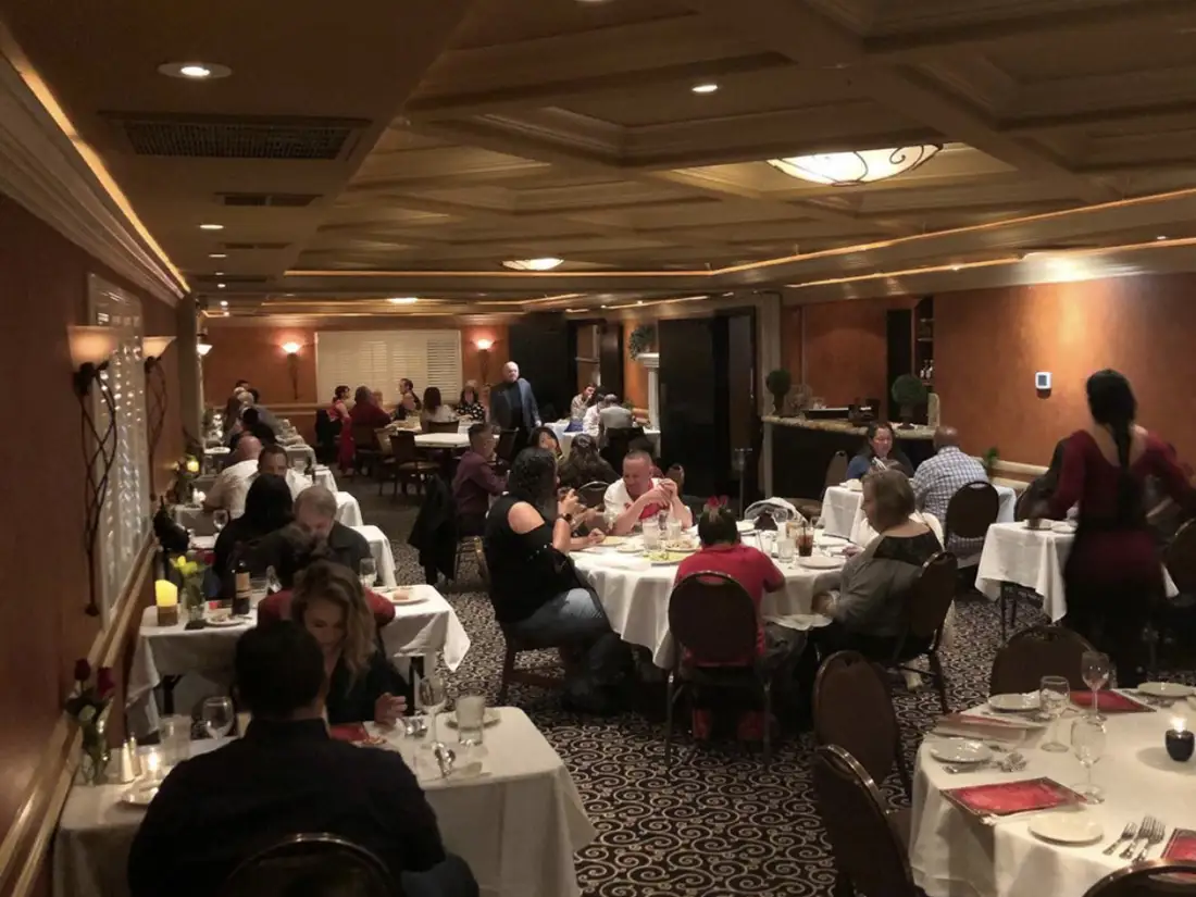 groups of diners sitting in the dining room 